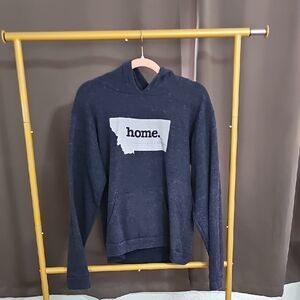 Navy Blue Hoodie with Home Graphic